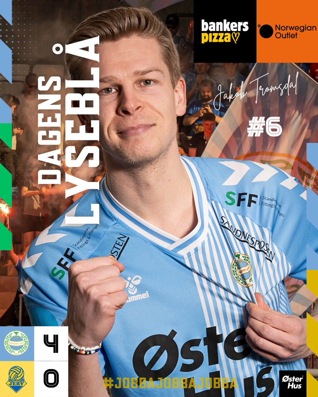 Jakob Tromsdal ble kåret til dagens lyseblå av kamppartner Sparebanken Vest.&nbsp;