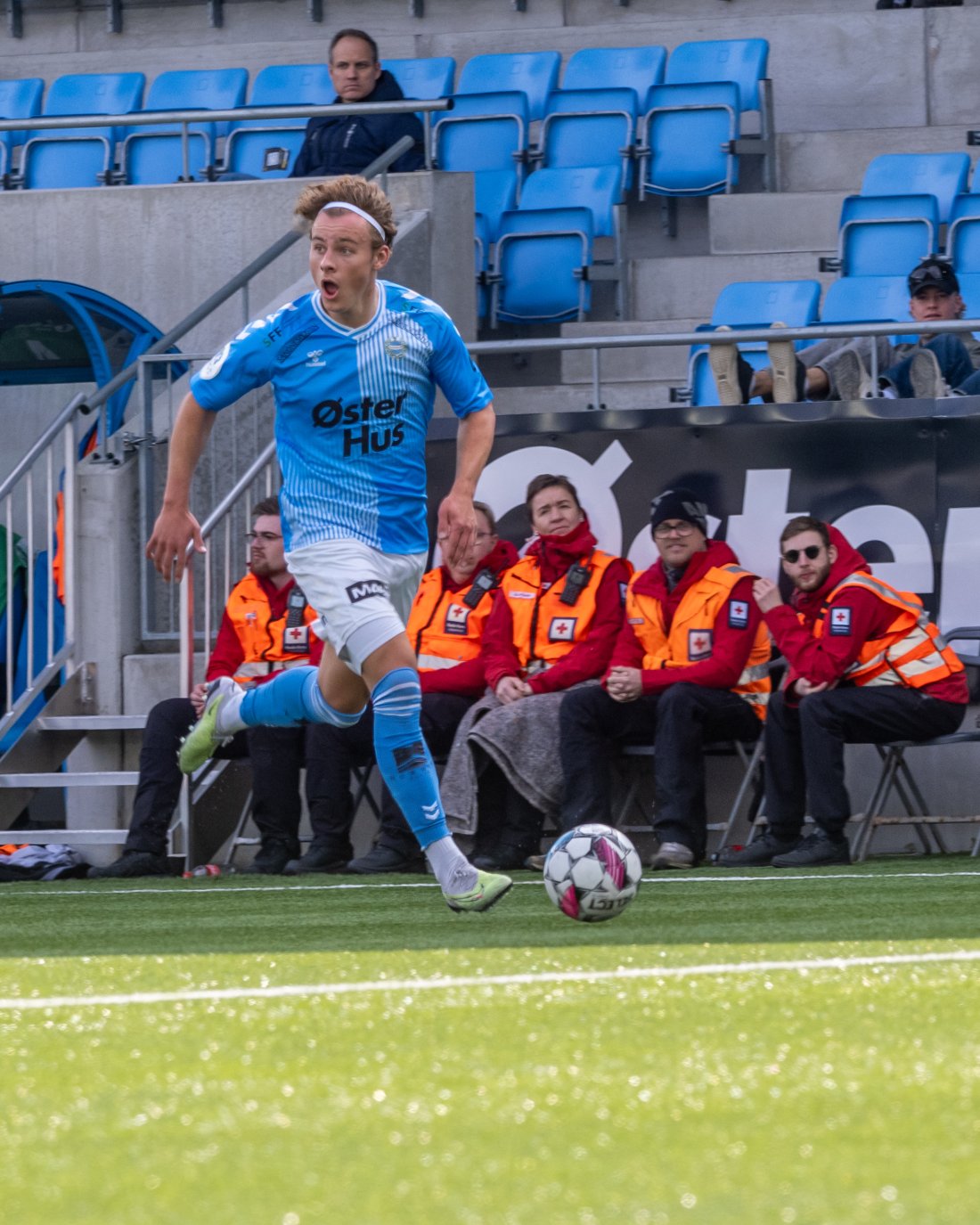 Erik Berland på full fart fremover mot Levanger i fjor. (Foto: Nanco Hoogstad)